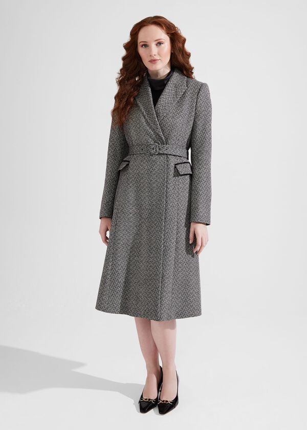 hobbs Sian Wool Blend Coat Black Ivory