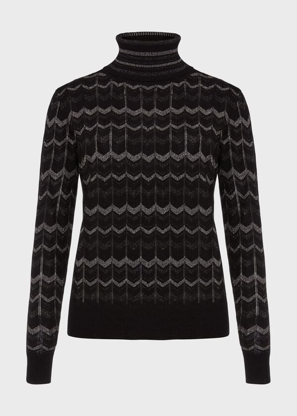 Hobbs Sidonie Sparkle Jumper Black Silver