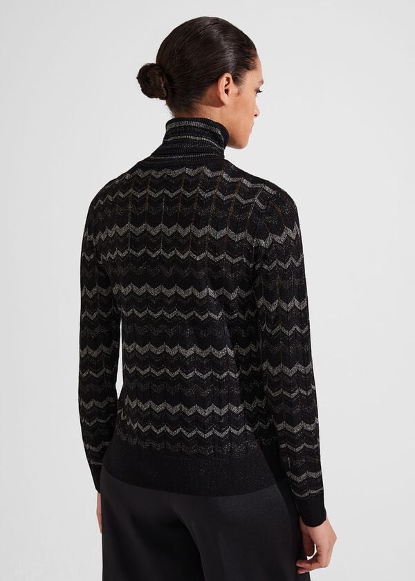 Hobbs Sidonie Sparkle Jumper Black Silver
