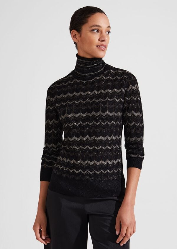 hobbs Sidonie Sparkle Jumper Black Silver