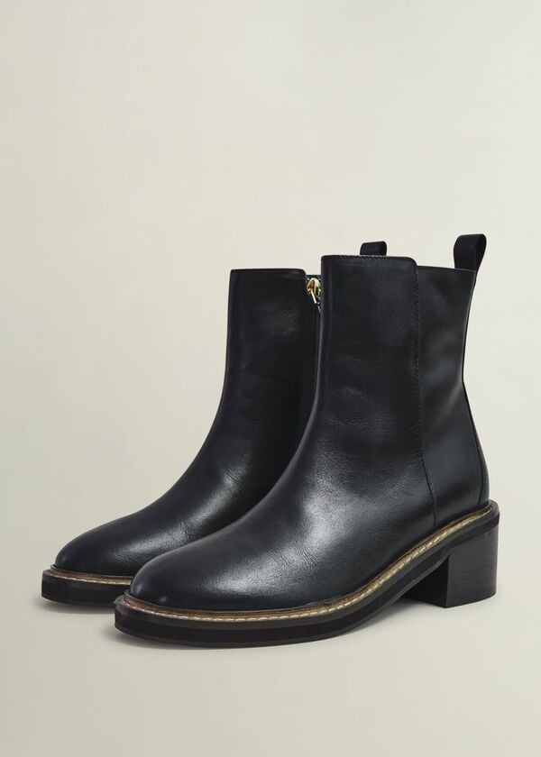 Hobbs Sienna Block Heel Boots Black