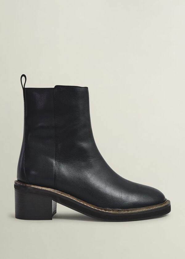 hobbs Sienna Block Heel Boots Black