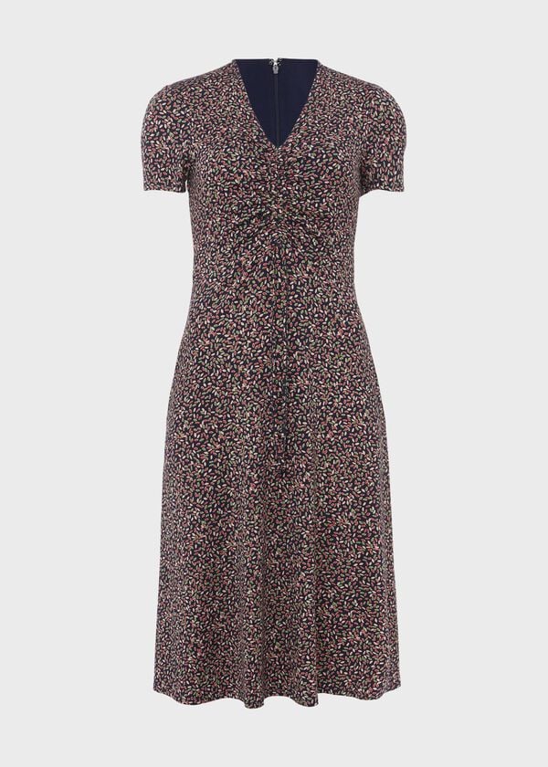 Hobbs Simmy Jersey Dress Navy Multi