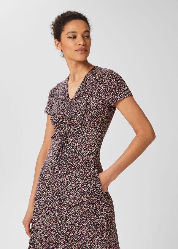 Hobbs Simmy Jersey Dress Navy Multi