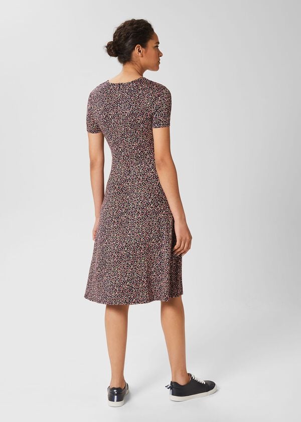 Hobbs Simmy Jersey Dress Navy Multi