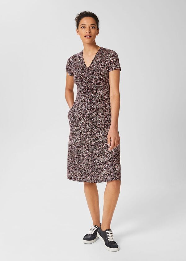 hobbs Simmy Jersey Dress Navy Multi