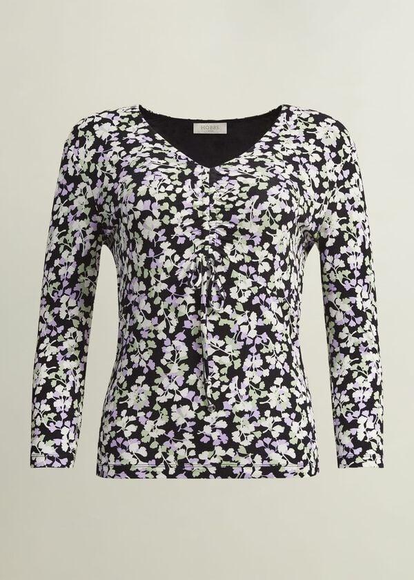 Hobbs Simmy Printed Top Navy Multi