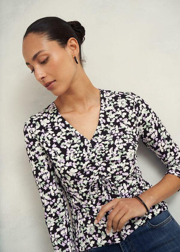 Hobbs Simmy Printed Top Navy Multi