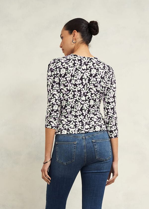 Hobbs Simmy Printed Top Navy Multi