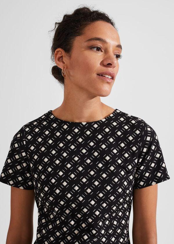 Hobbs Simona Dress With Cotton Black Ivory