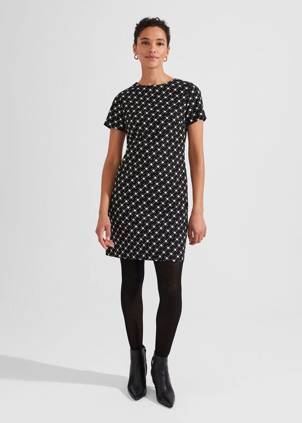 Hobbs Simona Dress With Cotton Black Ivory