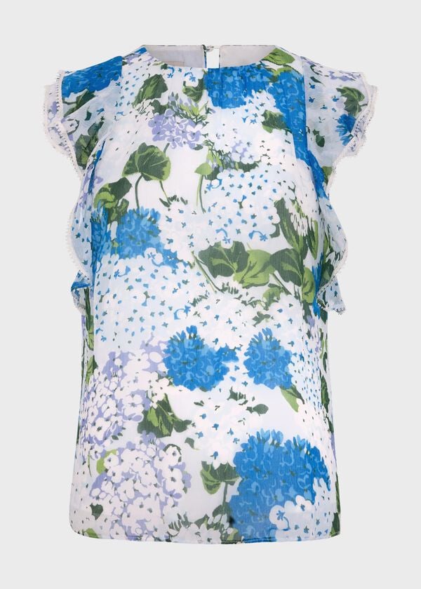 Hobbs Simona Floral Top Ivory Multi