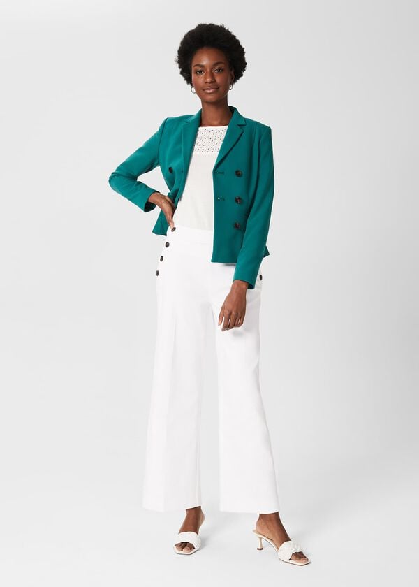 hobbs Simone Crop Trouser White