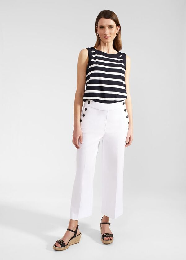hobbs Simone Crop Trousers White