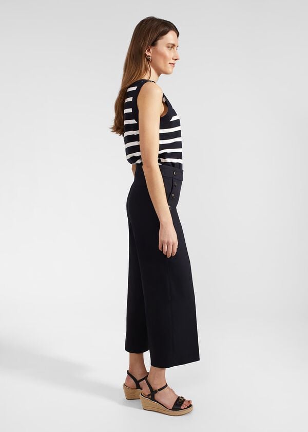 Hobbs Simone Crop Trousers With Cotton Navy