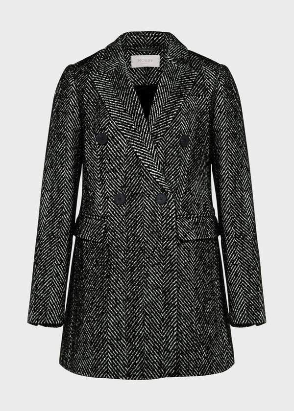 Hobbs Skye Coat With Wool Black White