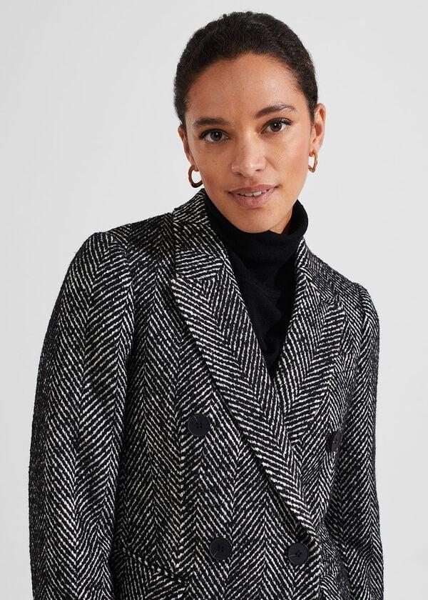 Hobbs Skye Coat With Wool Black White