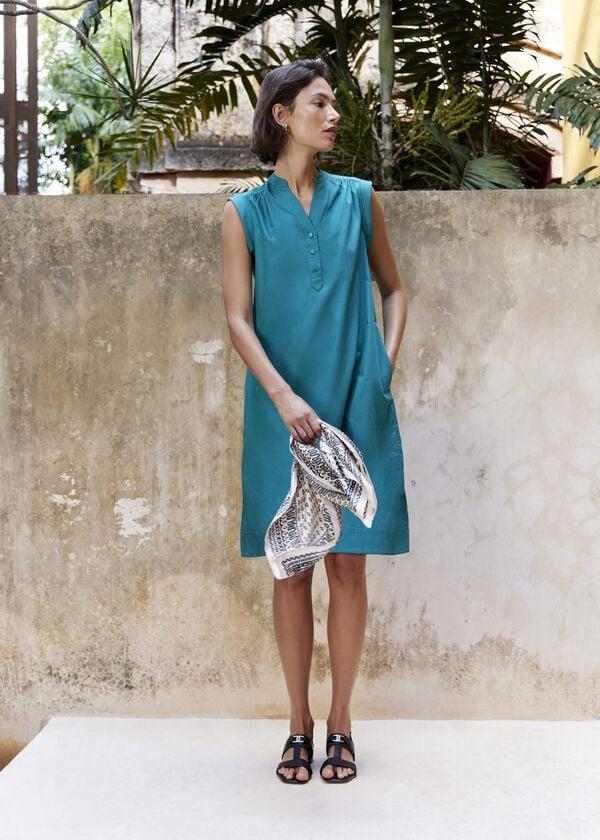 hobbs Skye Cotton Dress Myrtle Green