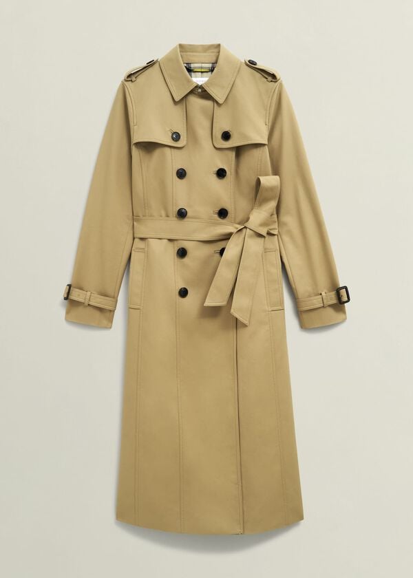 Hobbs Skylar Shower Resistant Midi Trench Tan