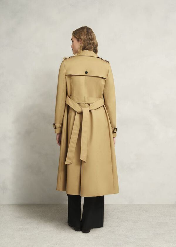 Hobbs Skylar Shower Resistant Midi Trench Tan