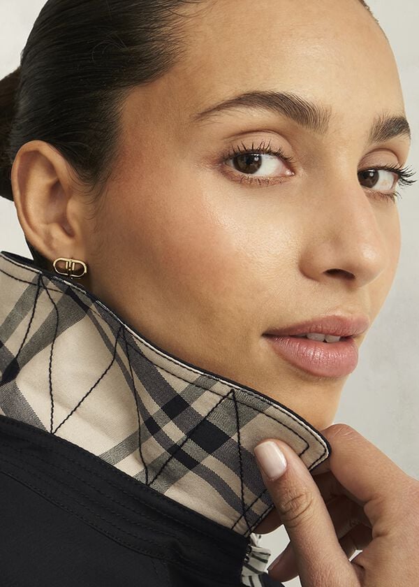 Hobbs Skylar Shower Resistant Trench Coat Black