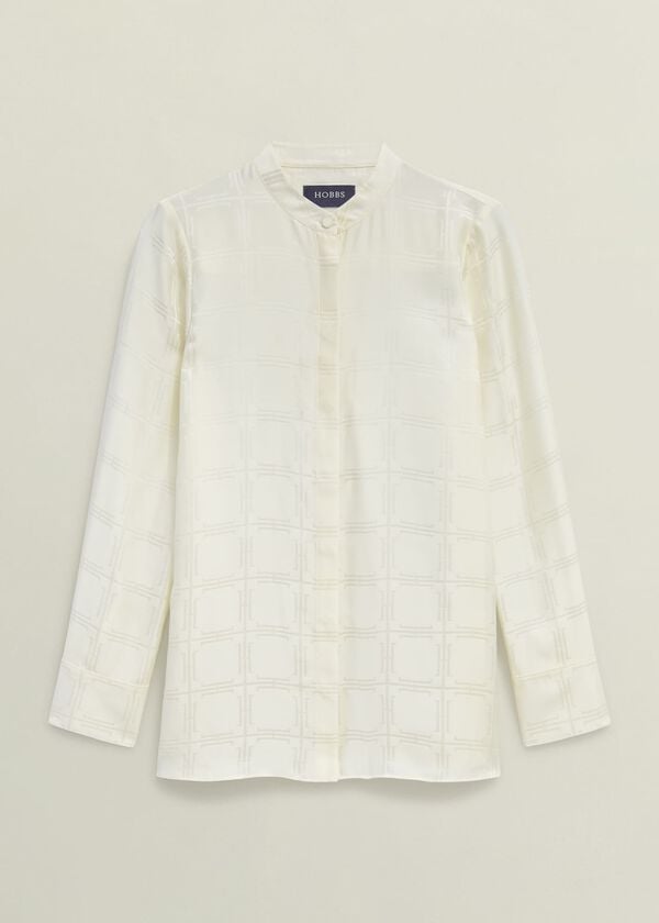 Hobbs Sloane Silk Blouse Ivory