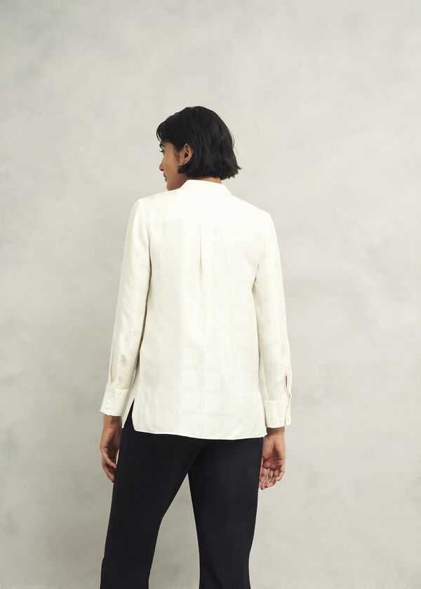Hobbs Sloane Silk Blouse Ivory