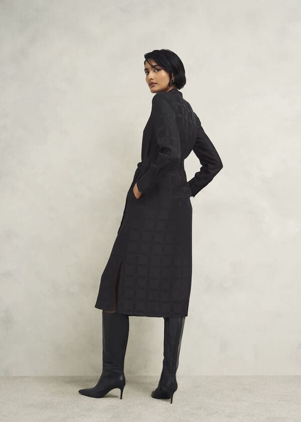 Hobbs Sloane Silk Dress Black