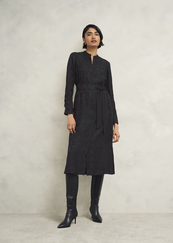 hobbs Sloane Silk Dress Black