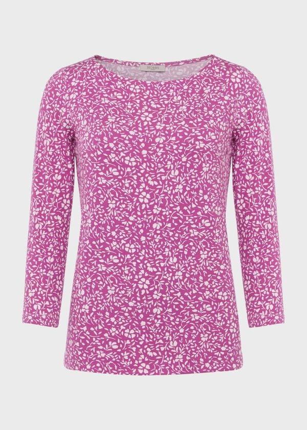 hobbs Sonya Printed Top Violet Ivory