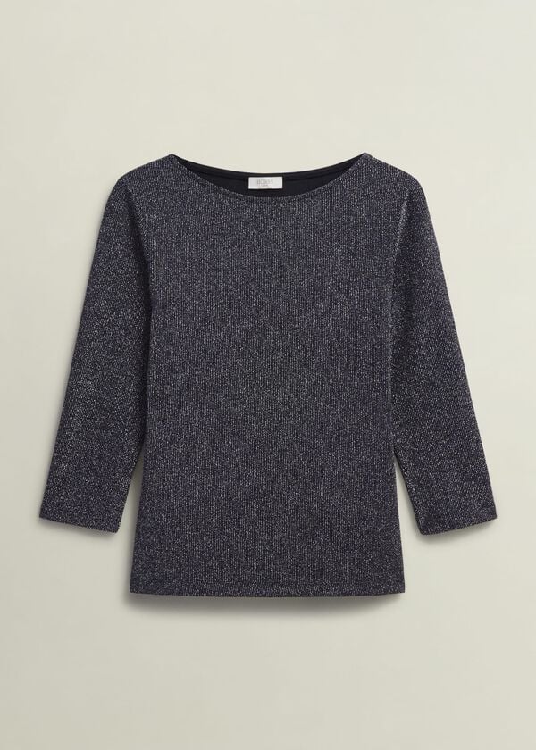 Hobbs Sonya Sparkle Top Black Silver