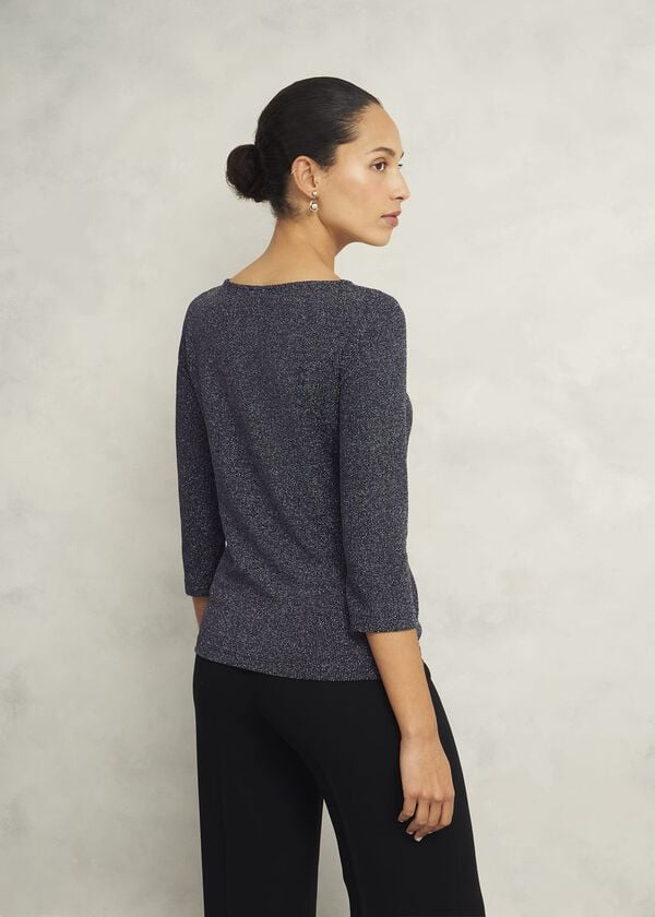 Hobbs Sonya Sparkle Top Black Silver