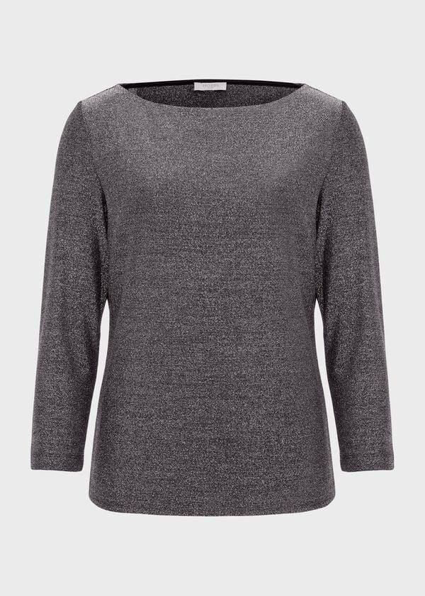Hobbs Sonya Sparkle Top Black Silver
