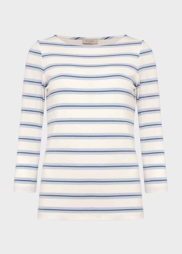 Hobbs Sonya Striped Top Blue Multi