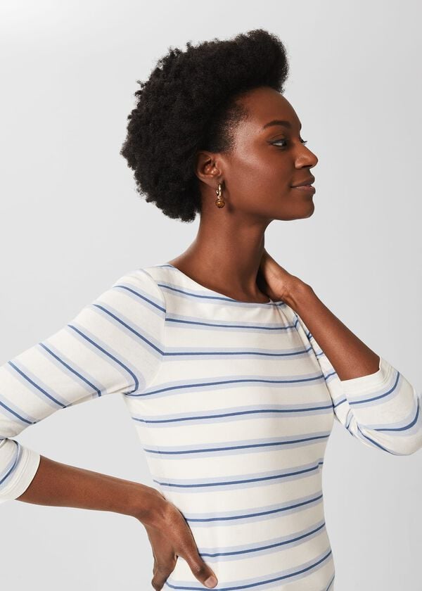 Hobbs Sonya Striped Top Blue Multi