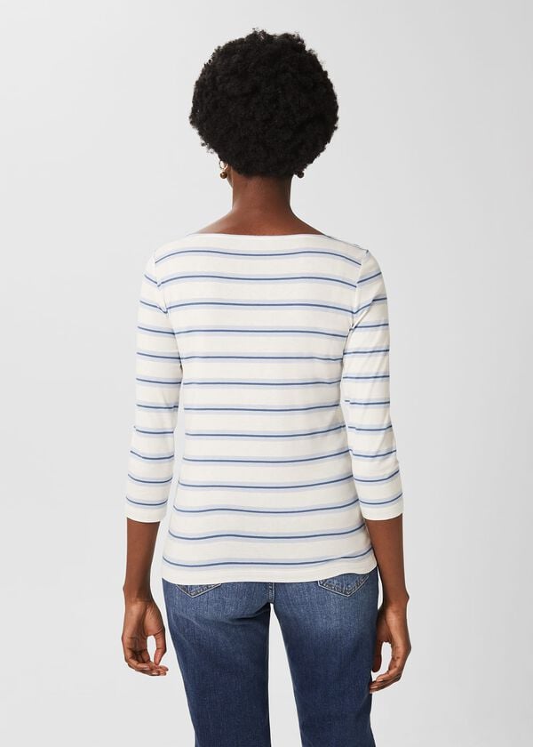 Hobbs Sonya Striped Top Blue Multi