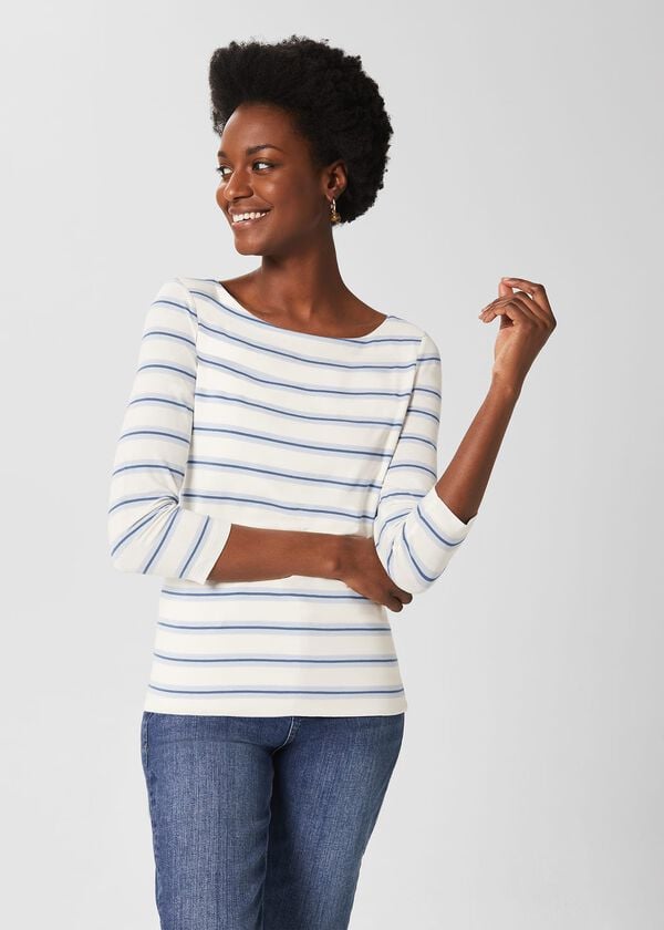 hobbs Sonya Striped Top Blue Multi