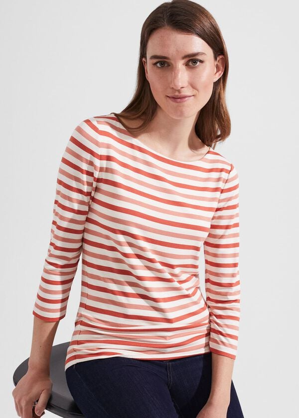hobbs Sonya Striped Top Ivory Multi