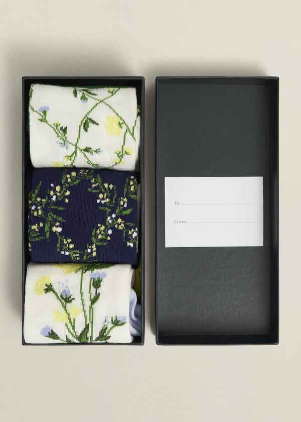 Hobbs Spring Sock Set Green Navy Blue