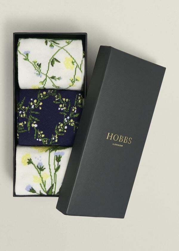 Hobbs Spring Sock Set Green Navy Blue