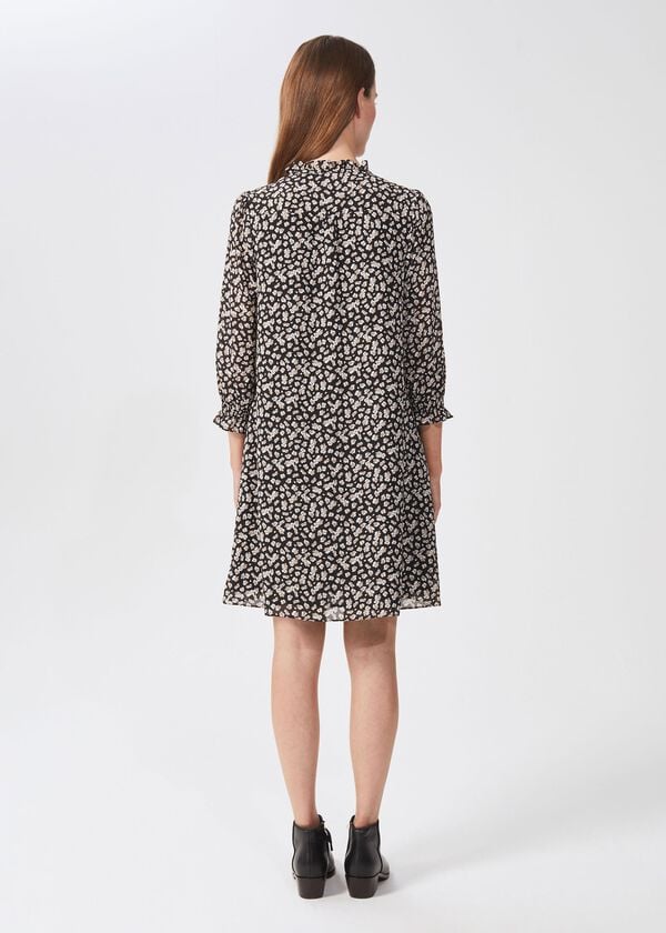Hobbs Stefania Floral Dress Black Multi