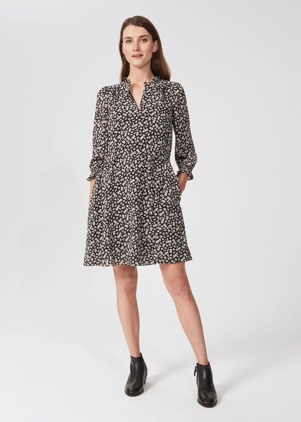 hobbs Stefania Floral Dress Black Multi