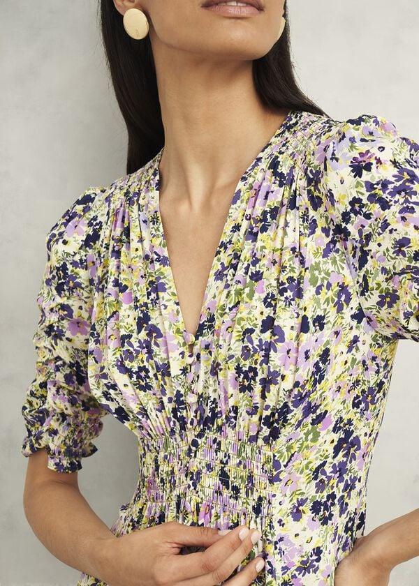 Hobbs Stowe Dress Cream Multi
