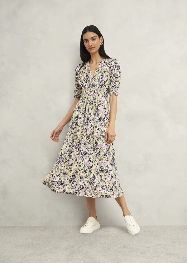 hobbs Stowe Dress Cream Multi