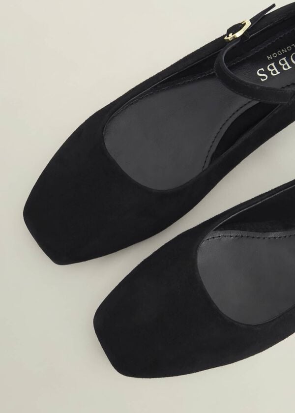 Hobbs Suede Chrissy Mary Janes Black