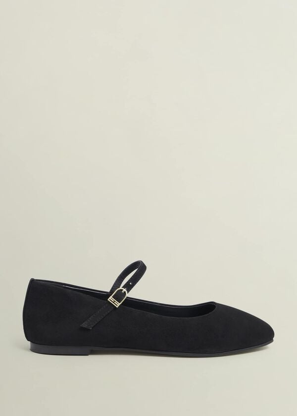 hobbs Suede Chrissy Mary Janes Black