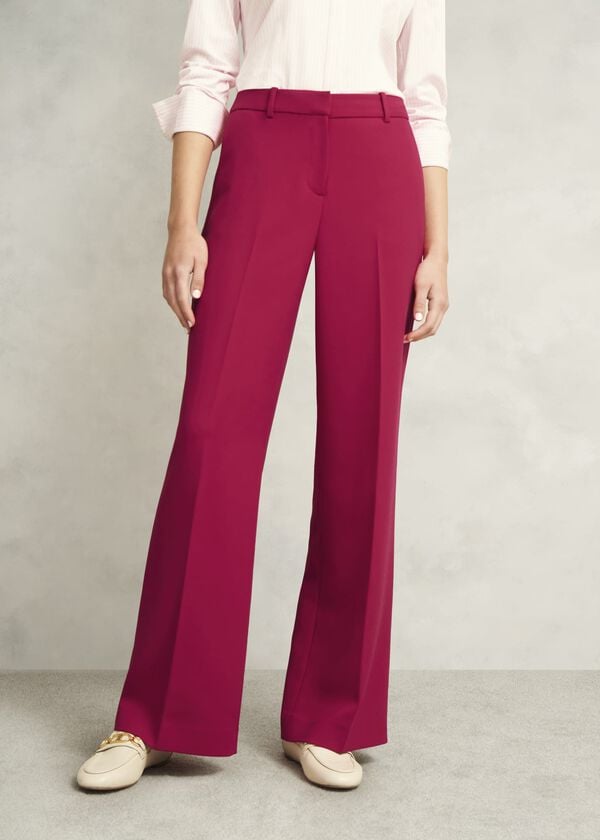 Hobbs Suki Wide Trousers Hot Magenta