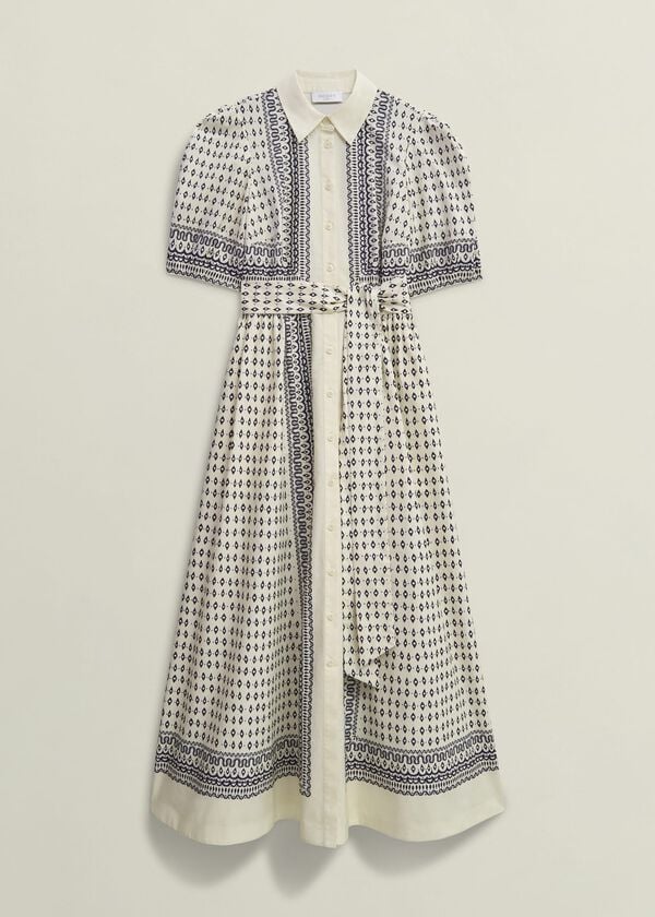 Hobbs Suri Dress Cream Navy