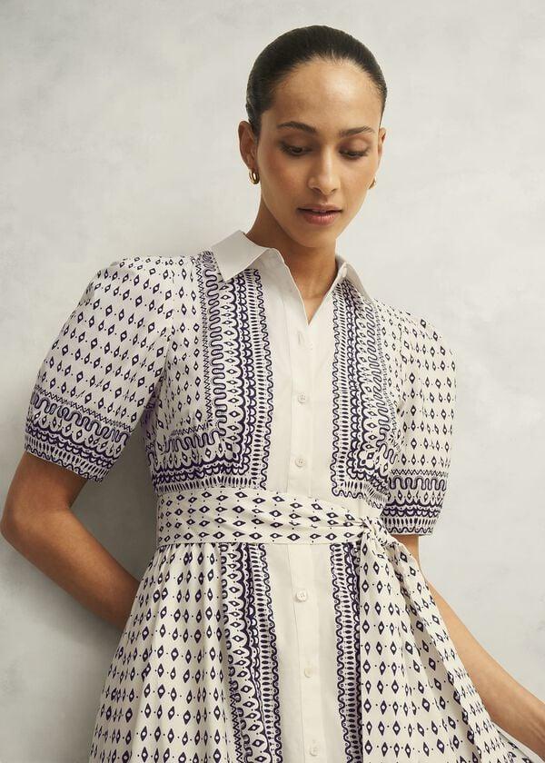 Hobbs Suri Dress Cream Navy