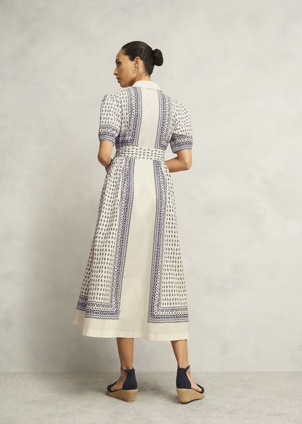 Hobbs Suri Dress Cream Navy